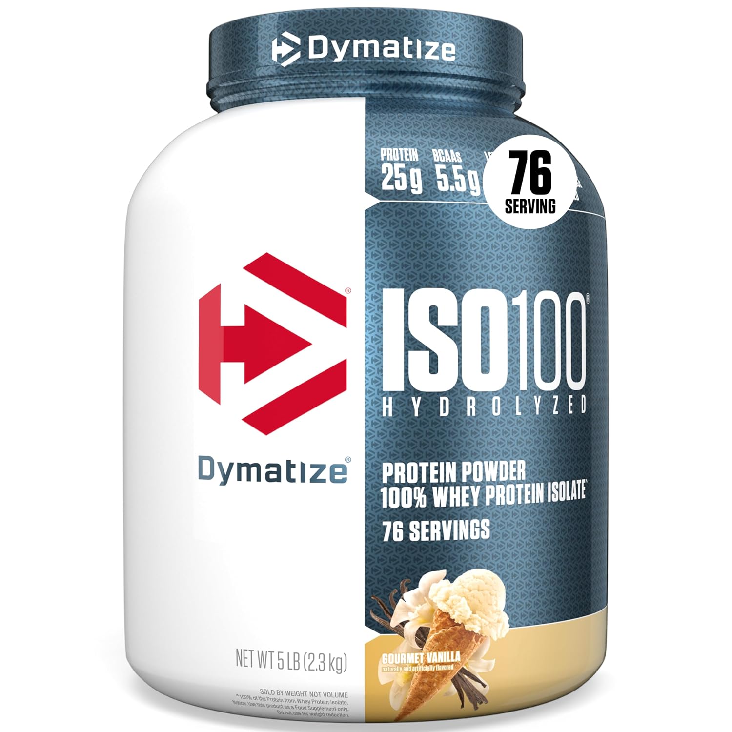 Dymatize ISO 100 Hydrolyzed Whey Protein Isolate tub
