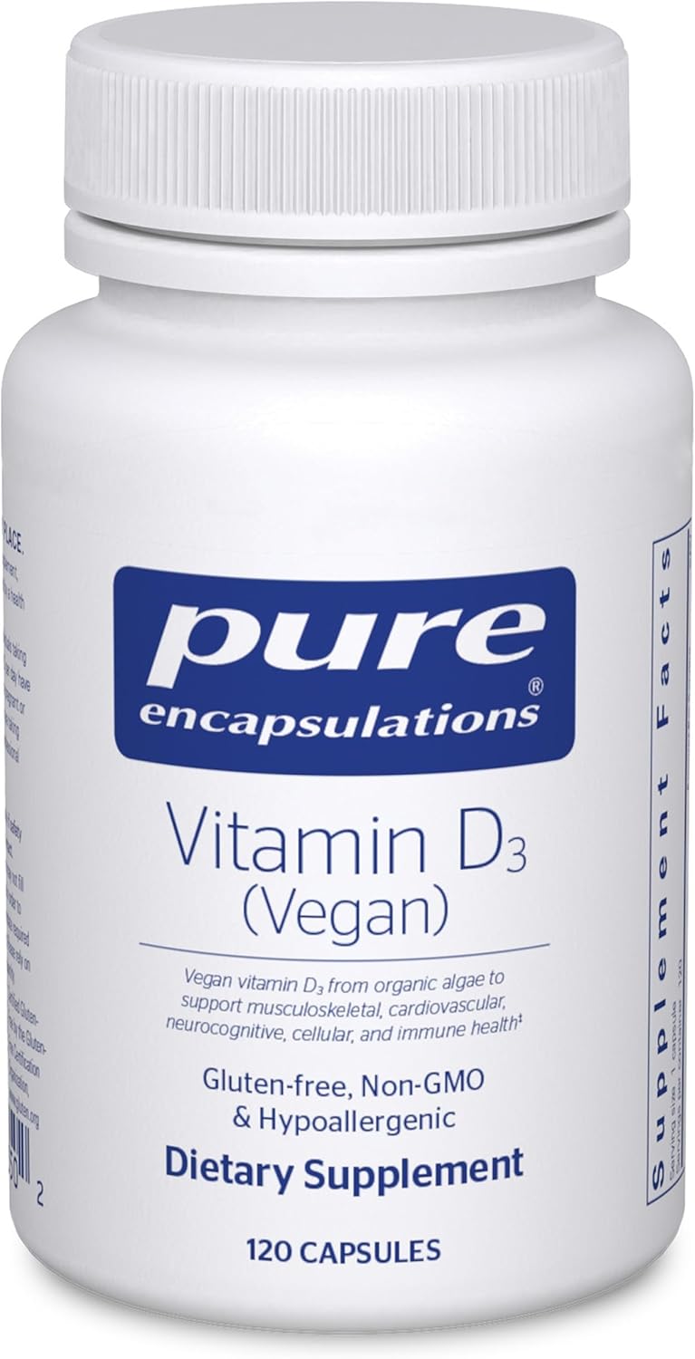 Pure Encapsulations Vitamin D3 Vegan 1000 IU supplement bottle