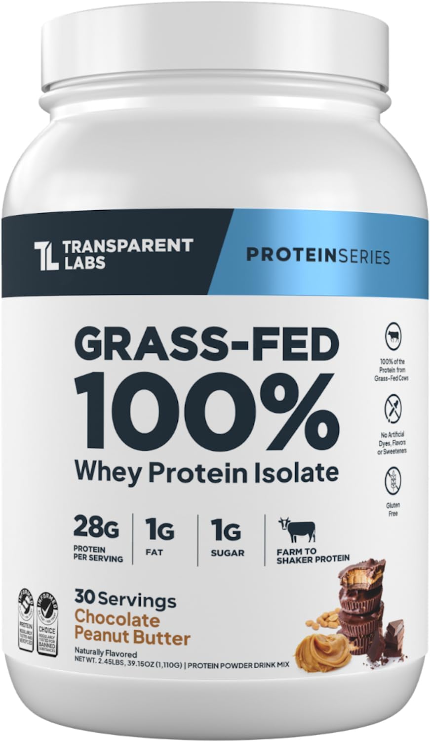 Transparent Labs Grass-Fed Whey Protein Isolate bag